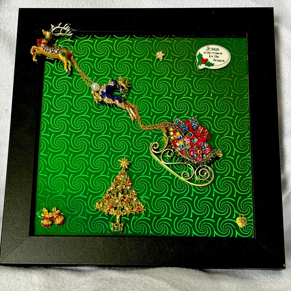 Christmas jewlery art frame 9.5x9.5x1